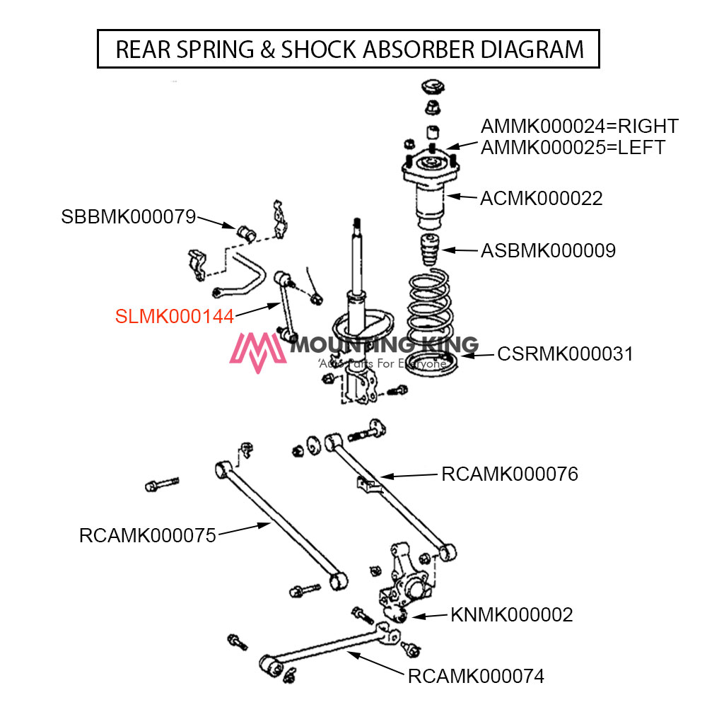 TOYOTA HARRIER 3.0 L MCU15 4WD AUTO (1997 - 2003) Rear Stabilizer Link