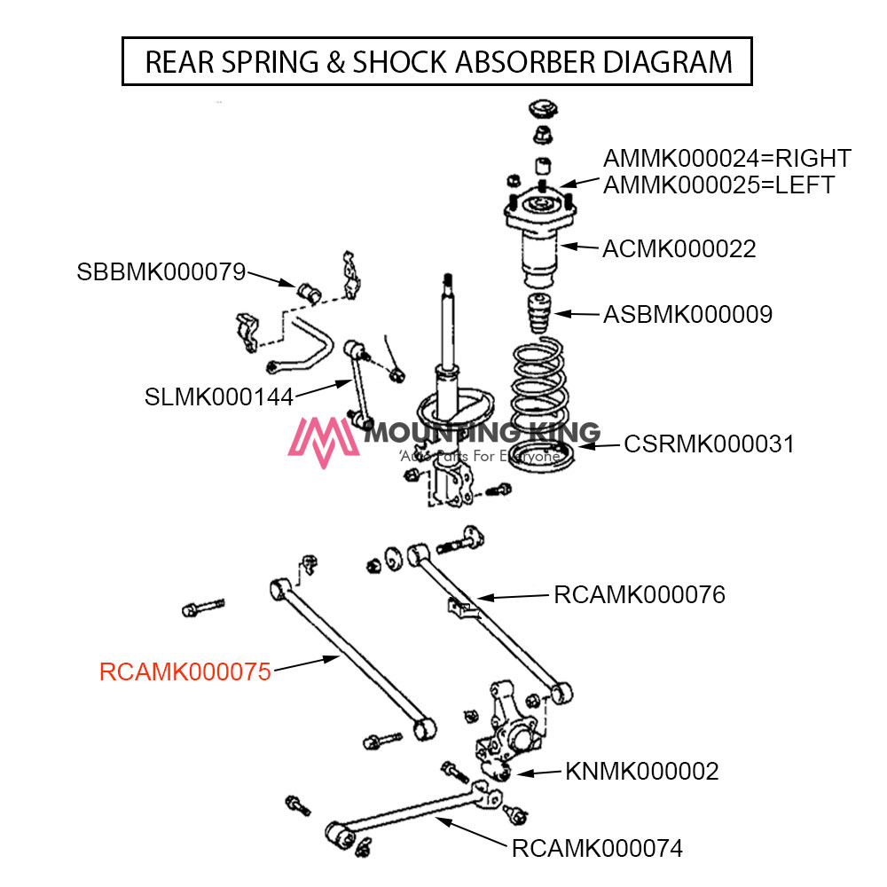 TOYOTA HARRIER 3.0 L MCU15 4WD AUTO (1997 - 2003) Rear Upper Arm